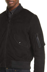 SAINT LAURENT Suede Bomber Jacket