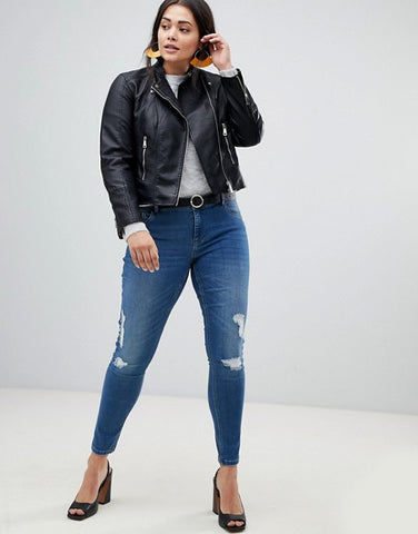 Vero Moda Curve Faux Leather Biker Jacket