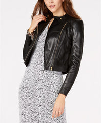 Lambskin Leather Women's Moto Jacket