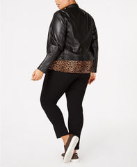 Women's Plus Size Lambskin Leather Moto Jacket