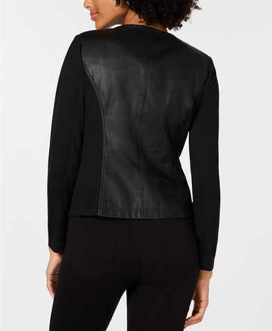 Lambskin Leather Mixed-Media Women's Jacket