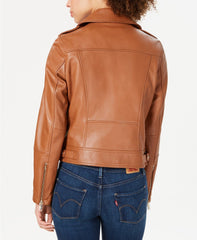Asymmetrical Sleek Leather Women's Moto Jacket