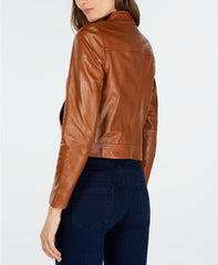 Lambskin Leather Women's Moto Jacket