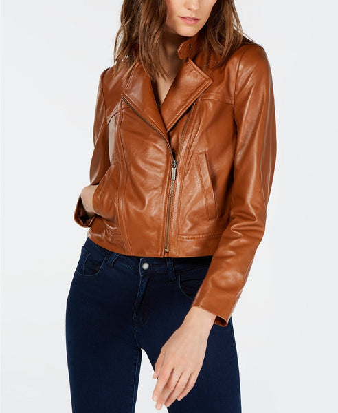 Lambskin Leather Women's Moto Jacket