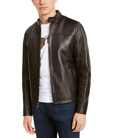 Men's Lambskin Leather Racer Jacket