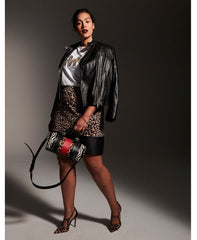 Women's Plus Size Lambskin Leather Moto Jacket