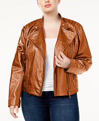 Women's Plus Size Lambskin Leather Moto Jacket