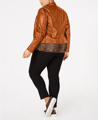Women's Plus Size Lambskin Leather Moto Jacket
