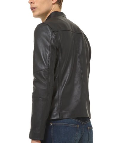 Men's Lambskin Leather Racer Jacket