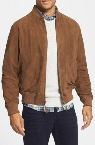 Suede Baseball Jacket
