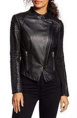 LAMARQUE Azra Sleeve Leather Moto Jacket