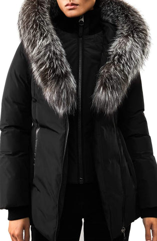 Adali-XR Classic Genuine Fox Fur Trim Water Repellent Down Coat
