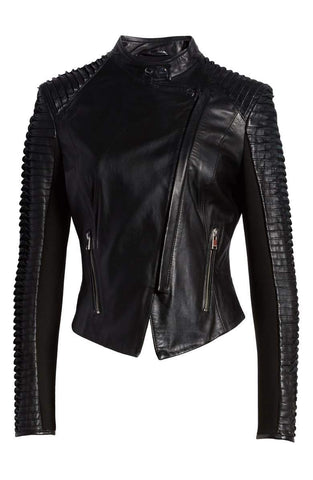 LAMARQUE Azra Sleeve Leather Moto Jacket