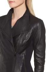 Andrew Marc Felix Stand Collar Leather Jacket