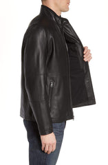 Wiley Lambskin Black Leather Jacket