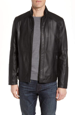 Wiley Lambskin Black Leather Jacket