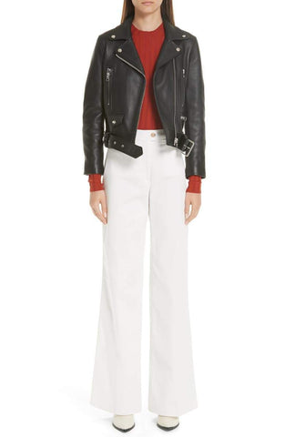 Mock Core Leather Moto Jacket