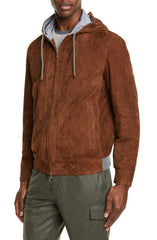 BRUNELLO CUCINELLI Suede Hooded Jacket