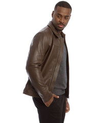 Montague Collar Leather Jacket