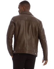 Montague Collar Leather Jacket