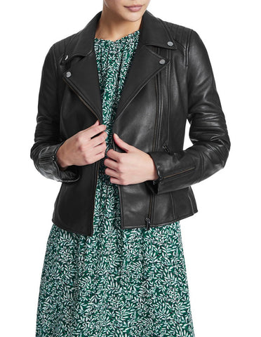 Chrissie Leather Biker Jacket