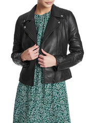 Chrissie Leather Biker Jacket