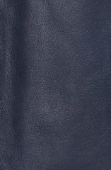 Cole Haan Leather Moto Jacket Navy