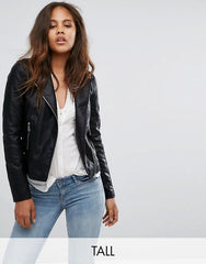 Vero Moda Tall Faux Leather Biker Jacket