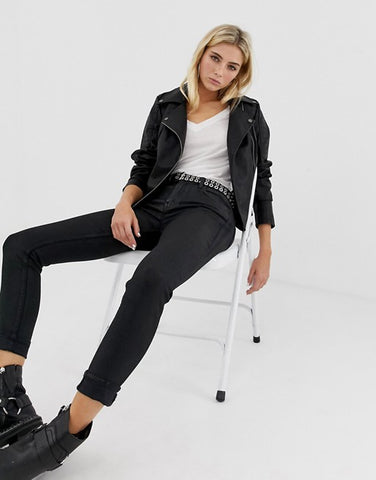 Noisy May faux leather jacket