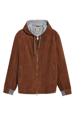 BRUNELLO CUCINELLI Suede Hooded Jacket