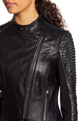 LAMARQUE Azra Sleeve Leather Moto Jacket