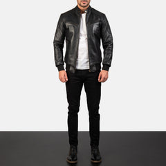 Sven Leather Bomber Jacket