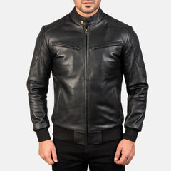 Sven Leather Bomber Jacket