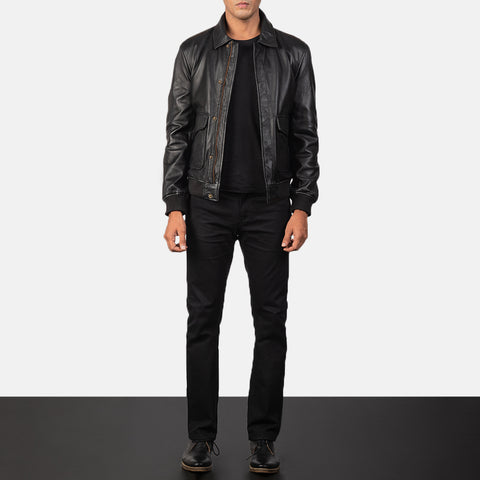 Coffmen Leather Bomber Jacket