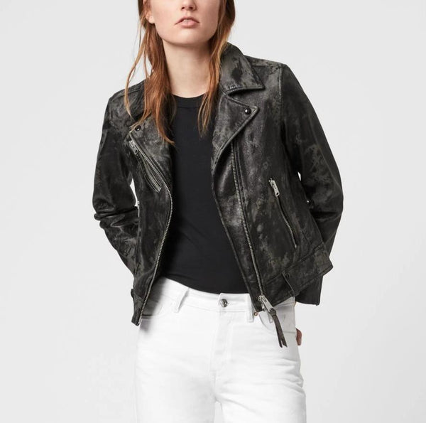 DRURY LAMBSKIN LEATHER BIKER JACKET