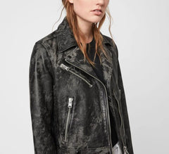 DRURY LAMBSKIN LEATHER BIKER JACKET