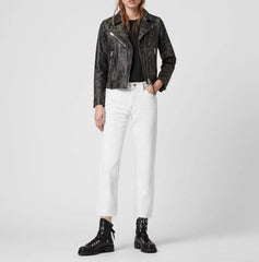 DRURY LAMBSKIN LEATHER BIKER JACKET
