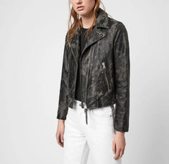 DRURY LAMBSKIN LEATHER BIKER JACKET