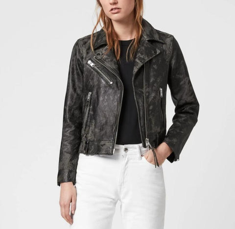 DRURY LAMBSKIN LEATHER BIKER JACKET