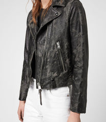 DRURY LAMBSKIN LEATHER BIKER JACKET
