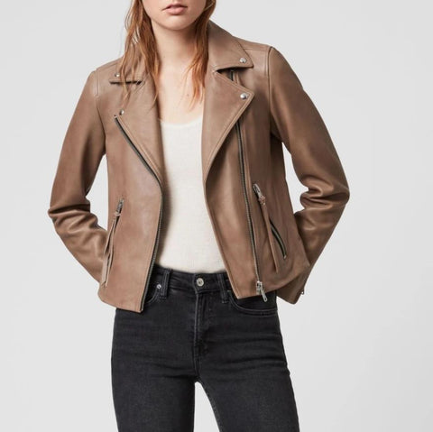 DALBY LAMBSKIN LEATHER BIKER JACKET