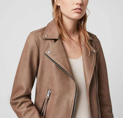 DALBY LAMBSKIN LEATHER BIKER JACKET