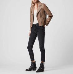 DALBY LAMBSKIN LEATHER BIKER JACKET