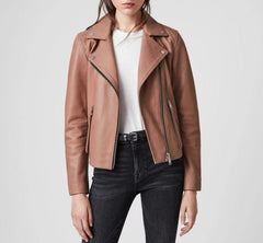 DALBY LAMBSKIN LEATHER BIKER JACKET
