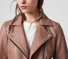 DALBY LAMBSKIN LEATHER BIKER JACKET