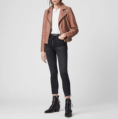 DALBY LAMBSKIN LEATHER BIKER JACKET