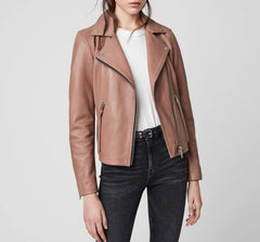 DALBY LAMBSKIN LEATHER BIKER JACKET