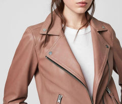 DALBY LAMBSKIN LEATHER BIKER JACKET