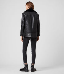 MAIZIE 2-IN-1 SHEEPSKIN LEATHER BIKER JACKET