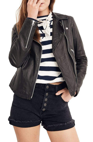 MADEWELL Washed Leather Moto Jacket